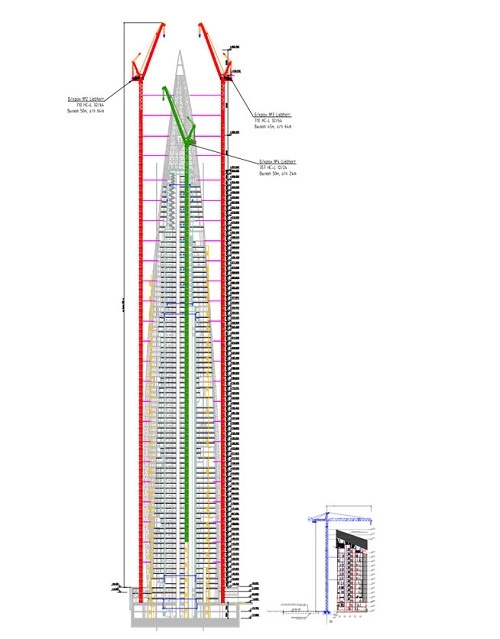 Краны башни Лахта Центра