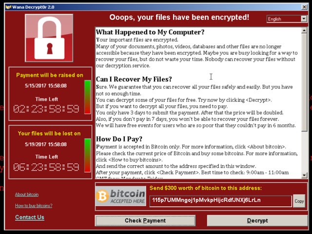 Требование выкупа в WannaCry