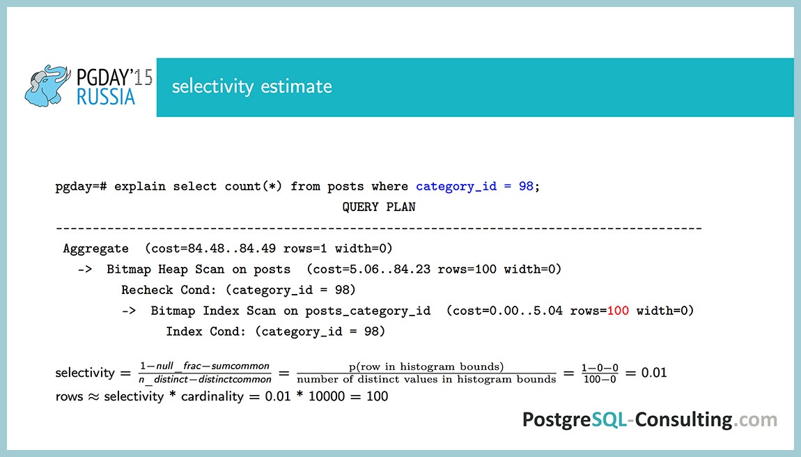 Использование статистики в PostgreSQL для оптимизации производительности — Алексей Ермаков - 19