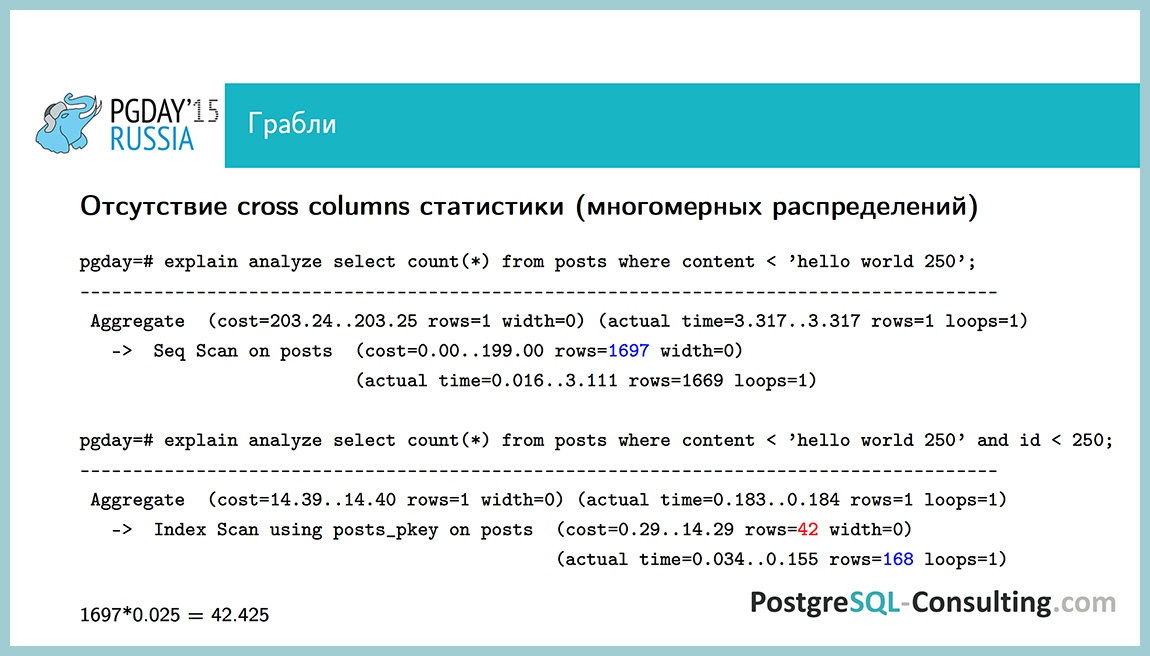 Использование статистики в PostgreSQL для оптимизации производительности — Алексей Ермаков - 37