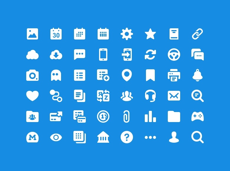 Единые пиктограммы. Несколько сотен векторных пиктограмм в едином стиле. Постепенно выкатывается на продукты.