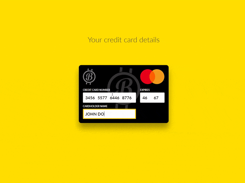 Интерактивная кредитка для ввода платежа - 1