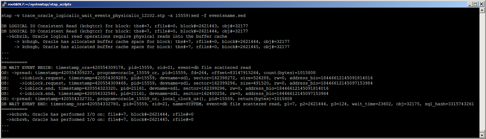 Жизнь Oracle I-O: трассировка логического и физического ввода-вывода с помощью SystemTap - 3