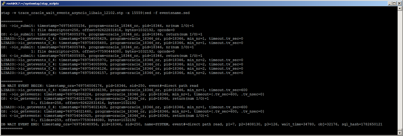 Жизнь Oracle I-O: трассировка логического и физического ввода-вывода с помощью SystemTap - 5