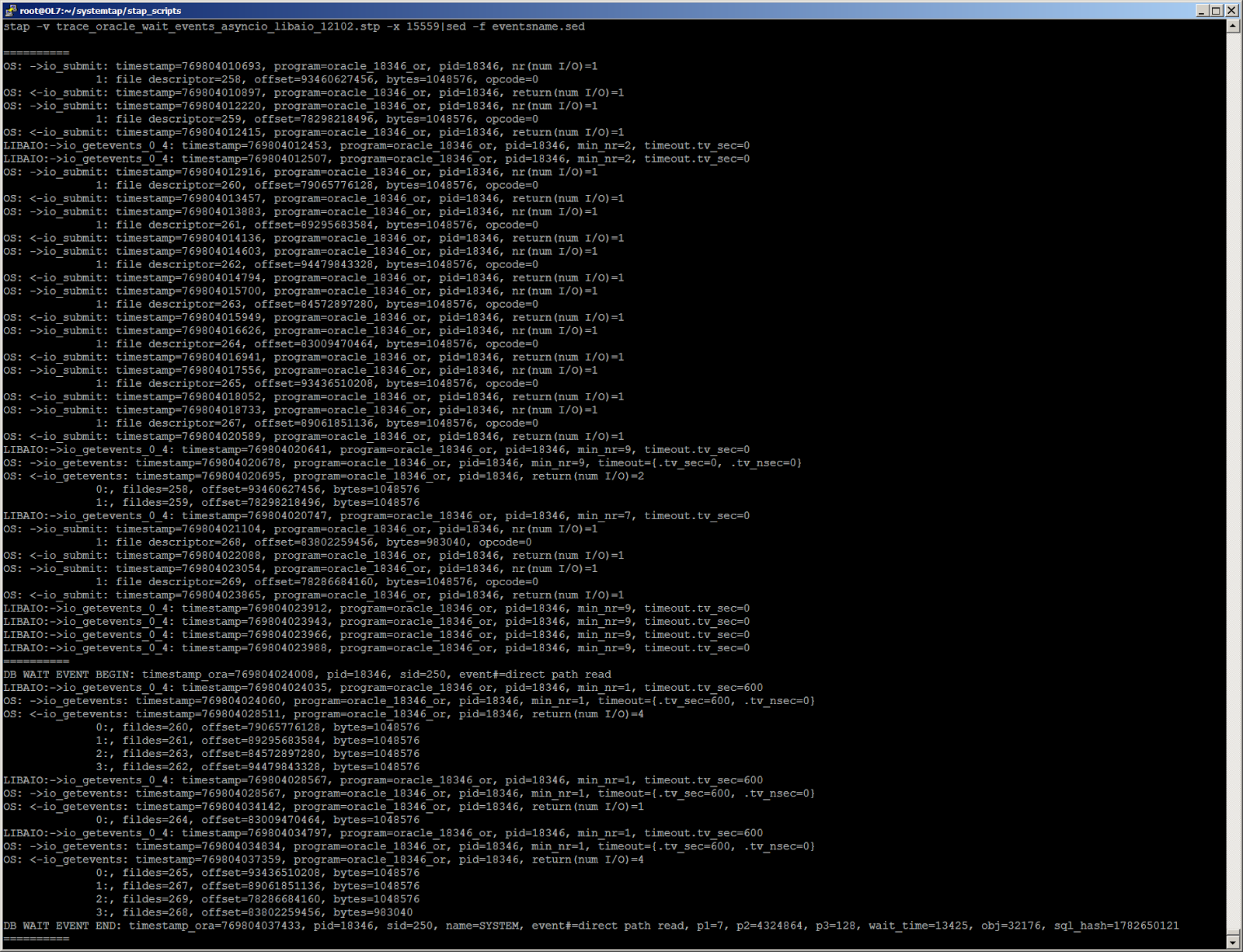 Жизнь Oracle I-O: трассировка логического и физического ввода-вывода с помощью SystemTap - 6
