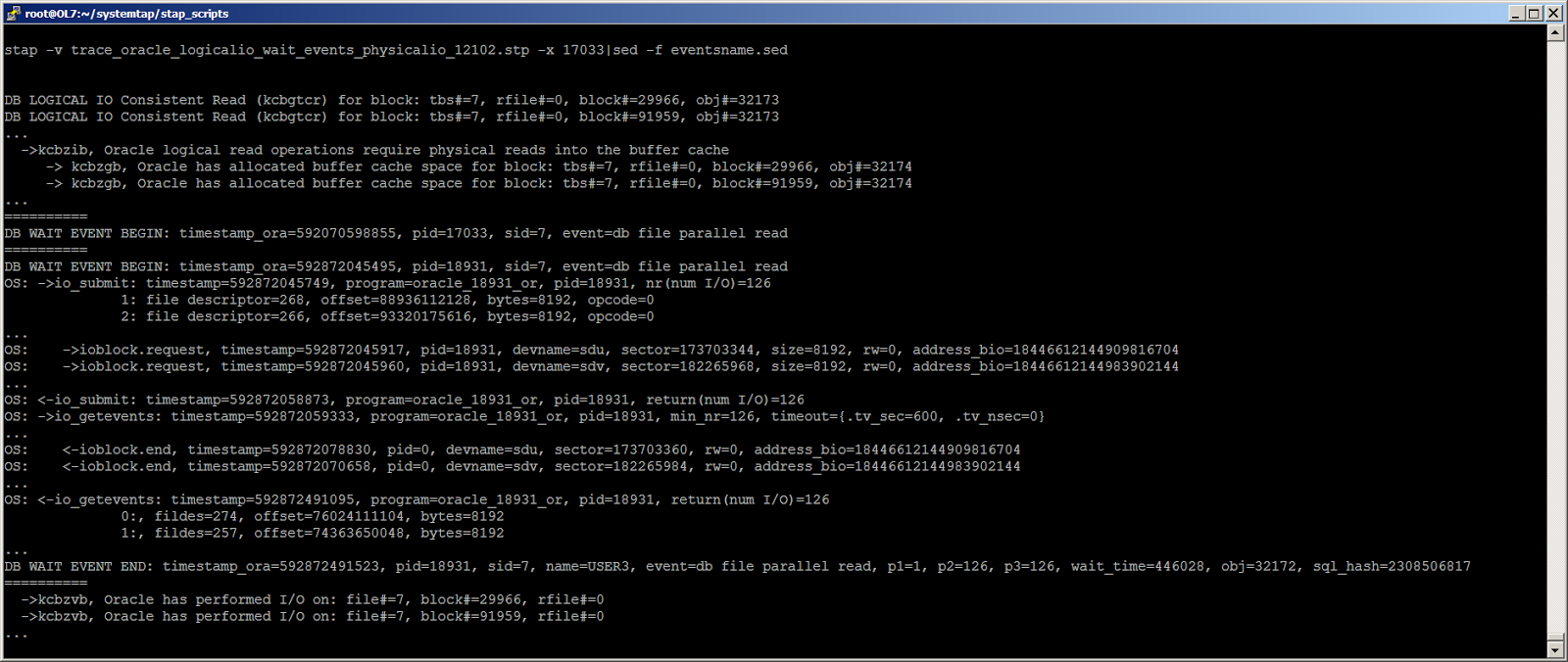 Жизнь Oracle I-O: трассировка логического и физического ввода-вывода с помощью SystemTap - 8