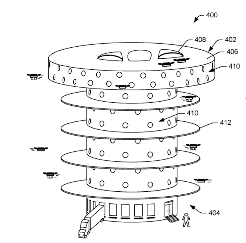 Доставка дронами: Amazon запатентовала башню для коптеров-курьеров - 3
