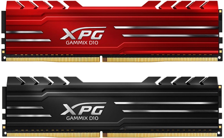 Компоненты модулей Adata XPG Gammix D10 установлены на 10-слойных печатных платах