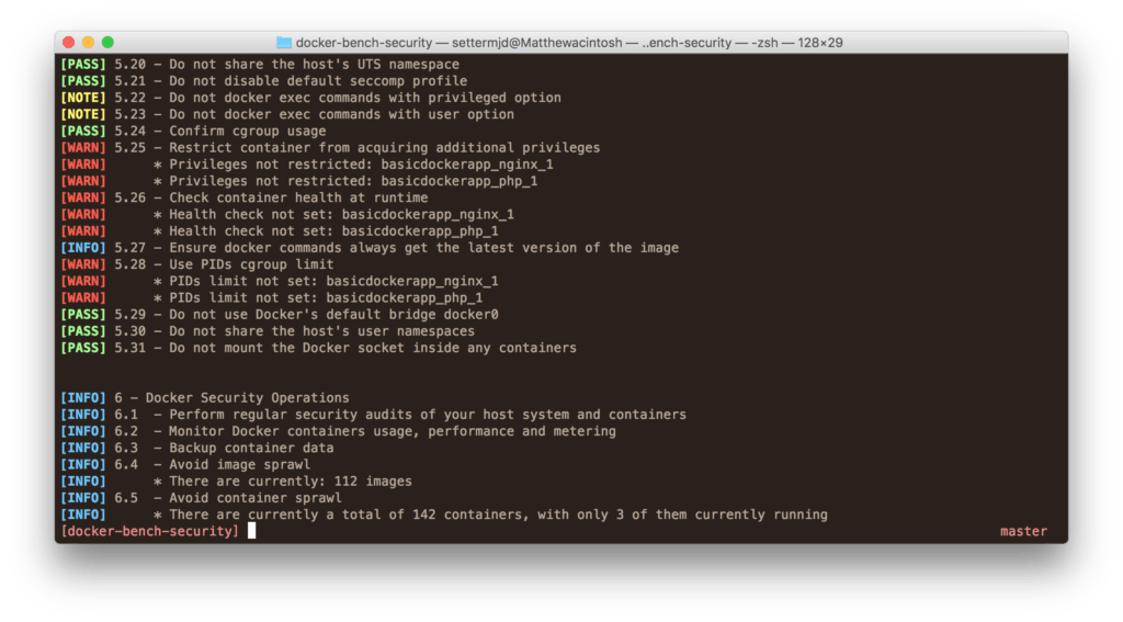 Docker Security Benchmark Sample