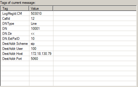 3CX Log Viewer - Tags Window