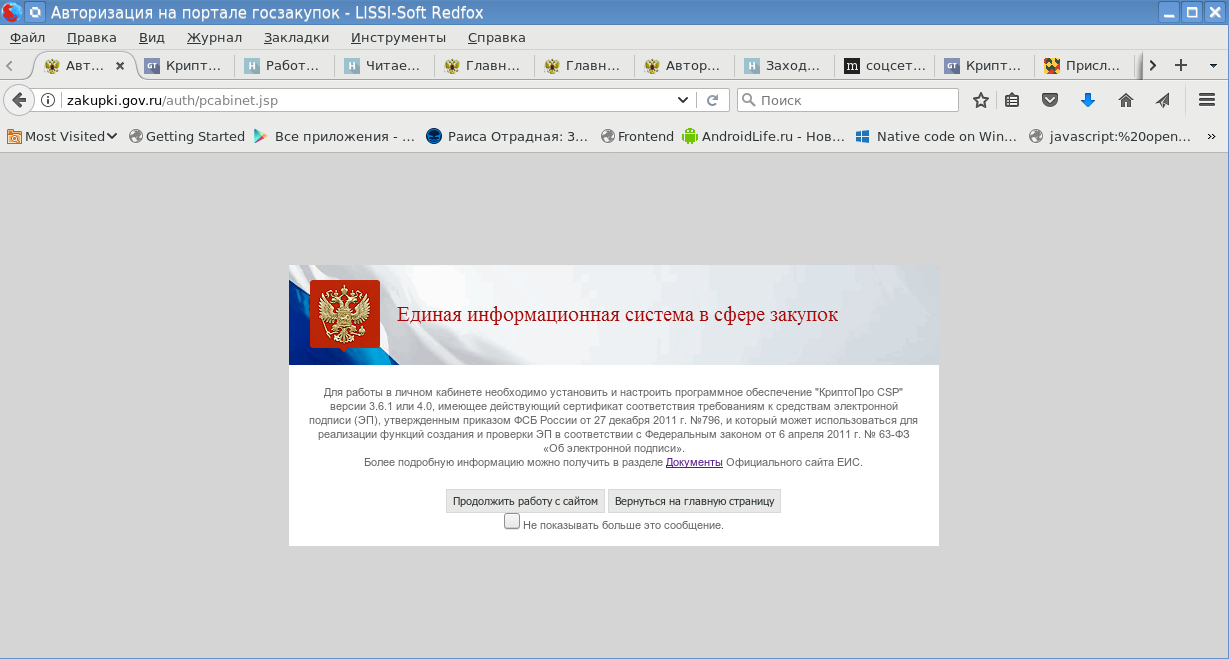 Есть ли альтернатива MS Windows, IE и CSP при доступе в личные кабинеты порталов Госзакупок, ФНС России и Госуслуг - 10 image