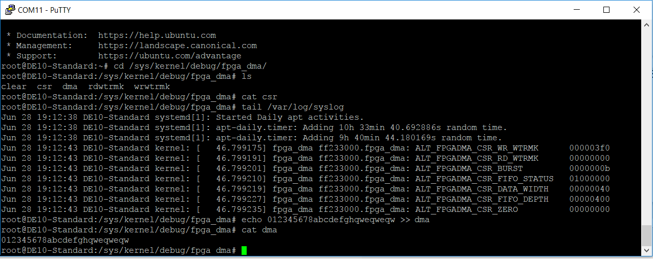 Опыт использования FPGA платы DE10-Standard и DMA PL330 - 8