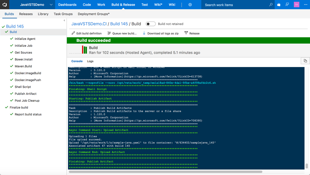 Автоматизация CI-CD для Java приложений с помощью Microsoft Visual Studio Team Services - 20 Автоматизация CI-CD для Java приложений с помощью Microsoft Visual Studio Team Services - 20