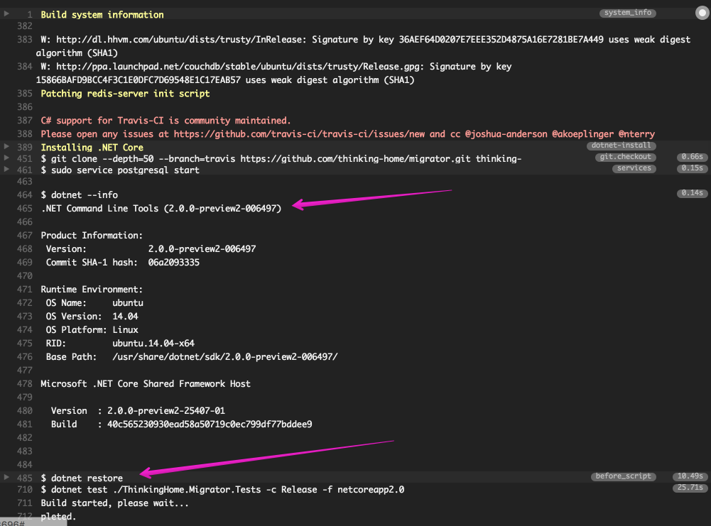 Как настроить Travis CI для проекта .NET Core + PostgreSQL - 4