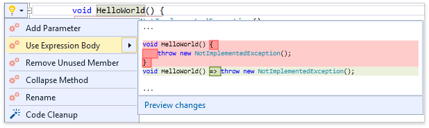 О поддержке языковых фич C# в Visual Studio и в CodeRush for Roslyn - 11
