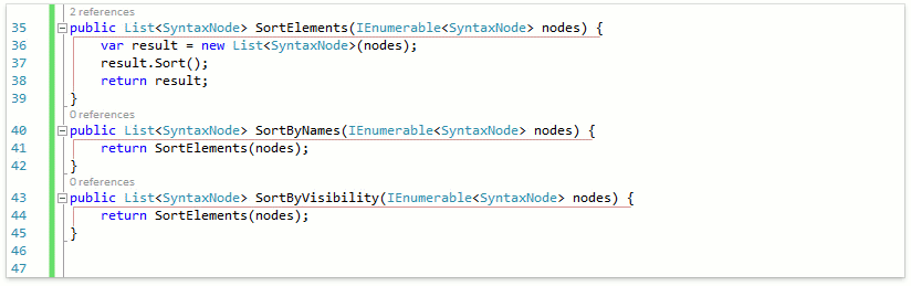 О поддержке языковых фич C# в Visual Studio и в CodeRush for Roslyn - 5