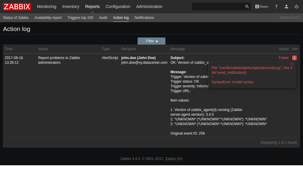 Вышел Zabbix 3.4 - 12