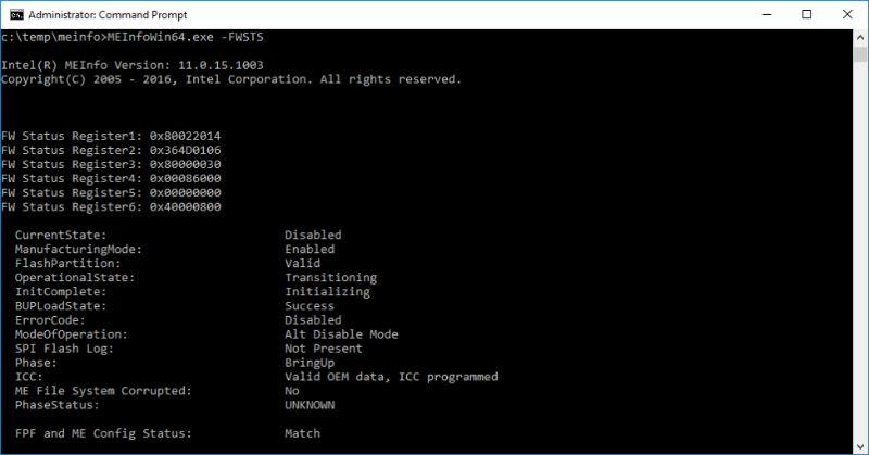Выключаем Intel ME 11, используя недокументированный режим - 5 Выключаем Intel ME 11, используя недокументированный режим - 5