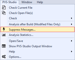 Как перешагнуть через legacy и начать использовать статический анализ кода - 2 Рисунок 1 - Меню PVS-Studio в Visual Studio