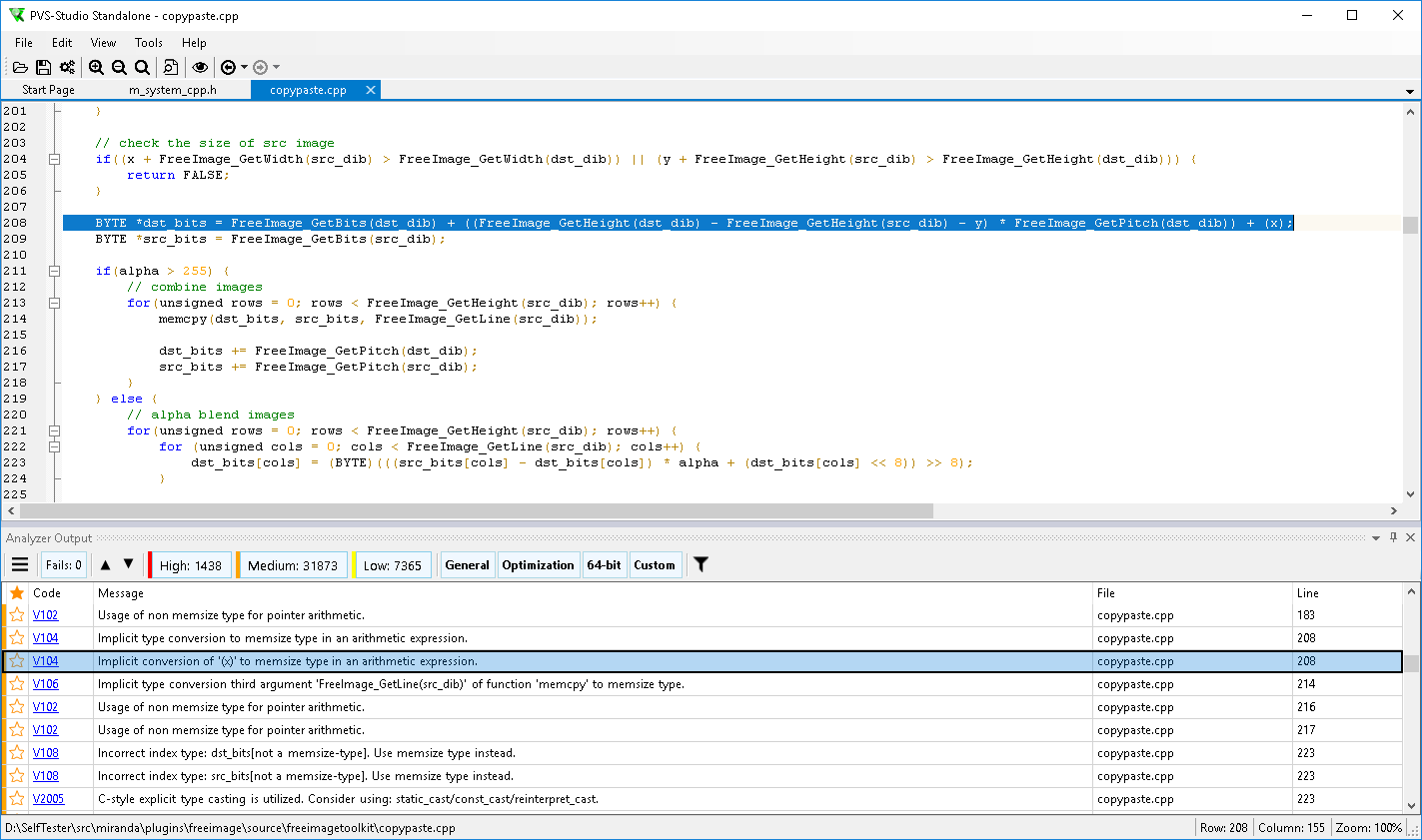 Рисунок 6 - PVS-Studio Standalone