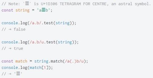 ECMAScript 6. Регулярные выражения с поддержкой Unicode - 3