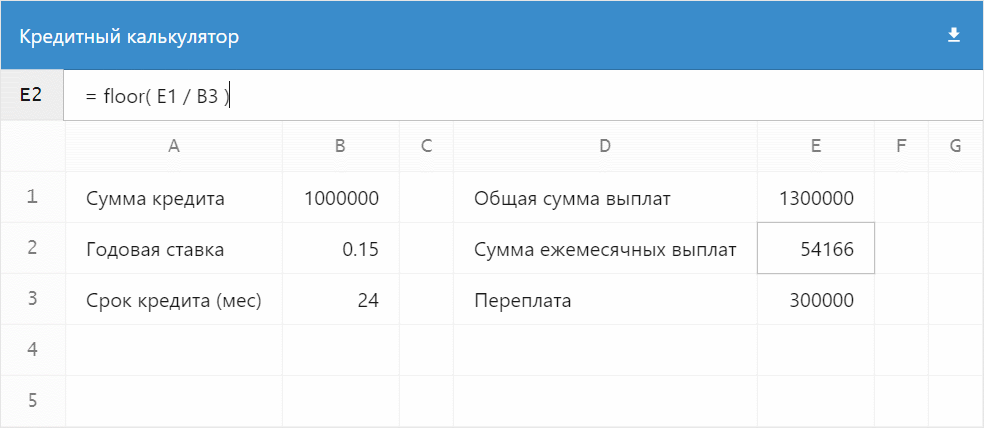 Кредитный калькулятор