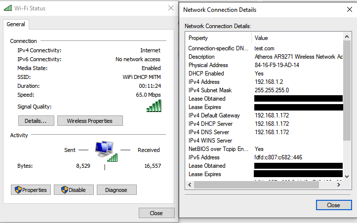 Client network settings