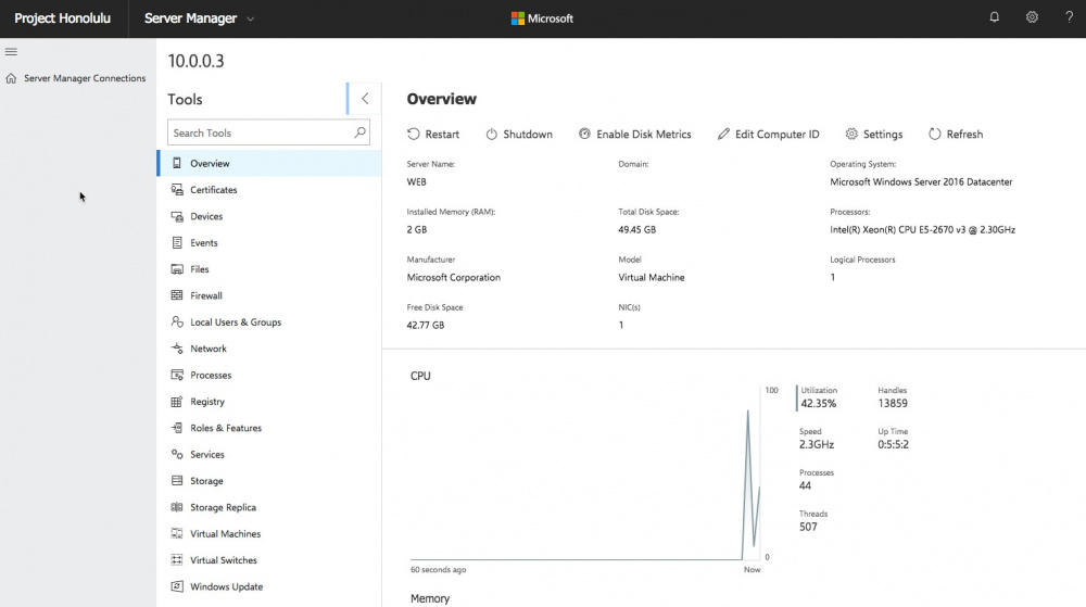 Управляем Windows Server (Core) с помощью веб-интерфейса Project Honolulu от Microsoft - 1