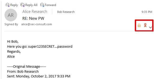 Баг недели. Outlook 2016 вместе с зашифрованным письмом присылает его открытый текст - 2