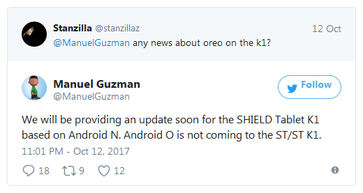 Планшеты Nvidia Shield и Shield K1 не получат обновление Android Oreo