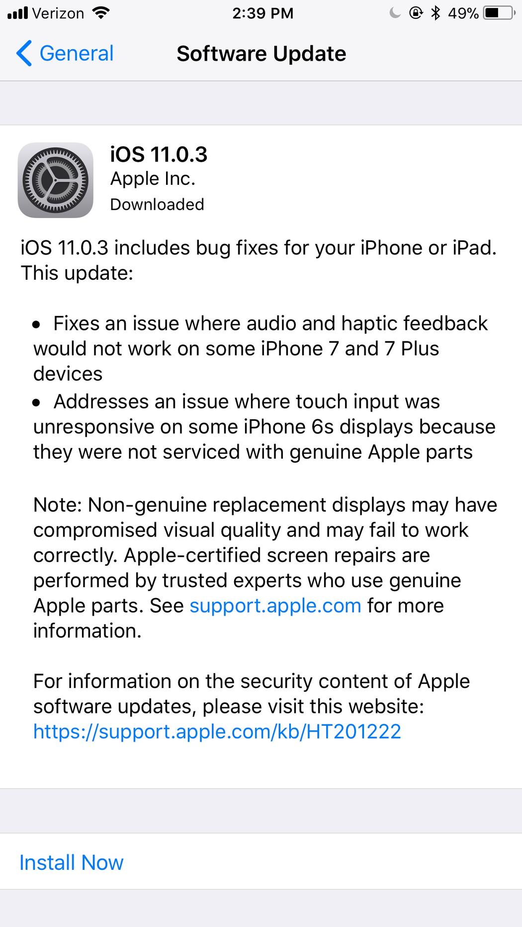 Апдейт iOS 11.0.3 показал, что Apple может отключать свои телефоны с неоригинальным дисплеем - 2