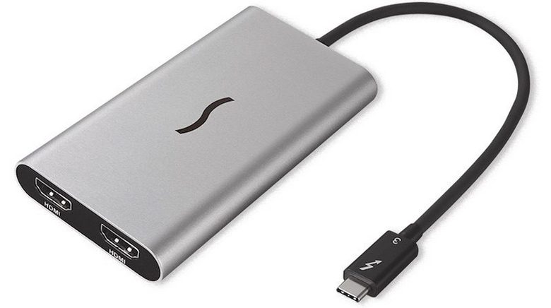 Адаптер Sonnet Thunderbolt 3 to Dual HDMI 2.0 может выводить картинку 4К с одного ПК на два дисплея