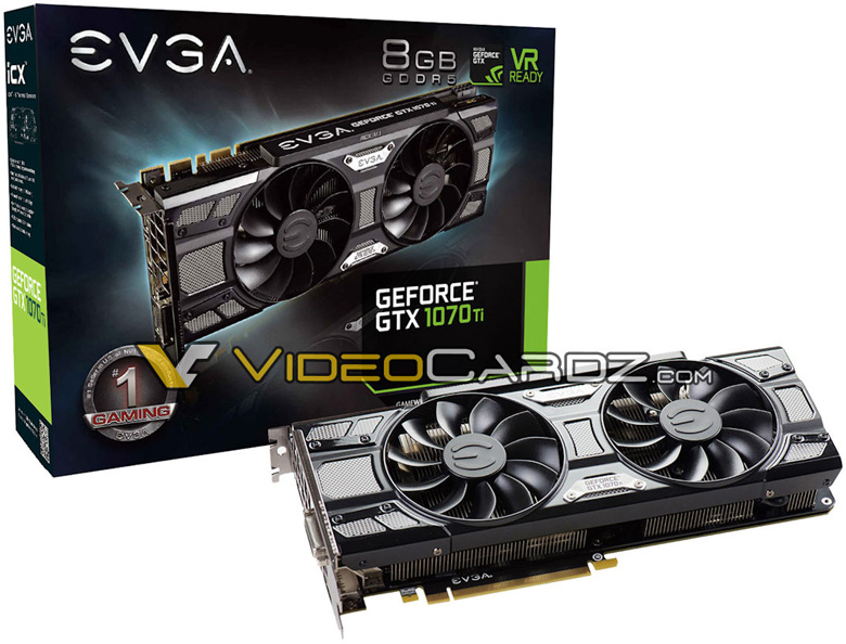 Компания EVGA планирует выпуск нескольких моделей на базе Nvidia GeForce GTX 1070 Ti