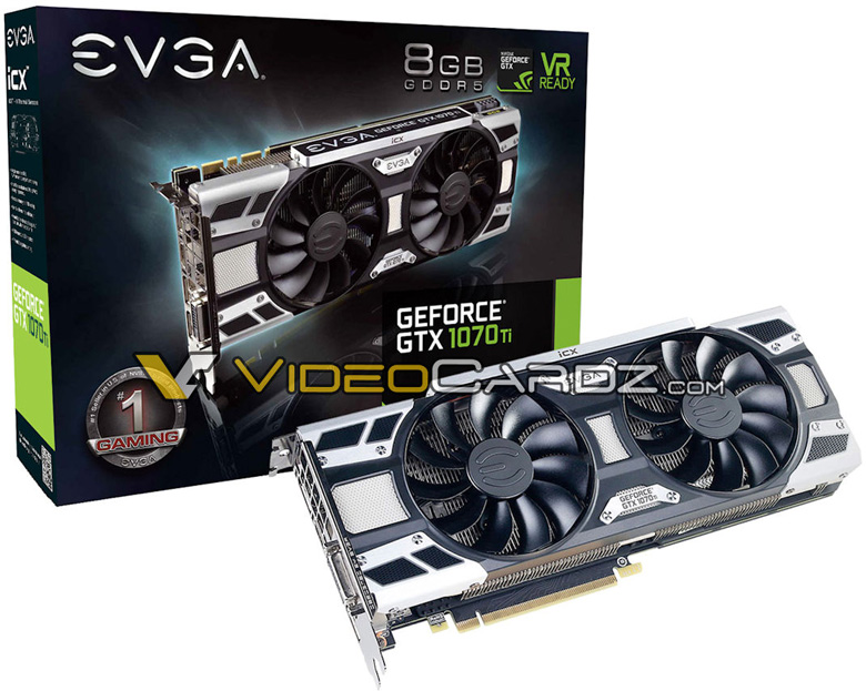 Компания EVGA планирует выпуск нескольких моделей на базе Nvidia GeForce GTX 1070 Ti