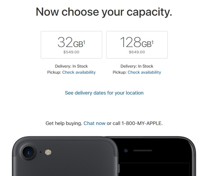 iPhone 7 с 256 ГБ памяти Apple больше не продаёт