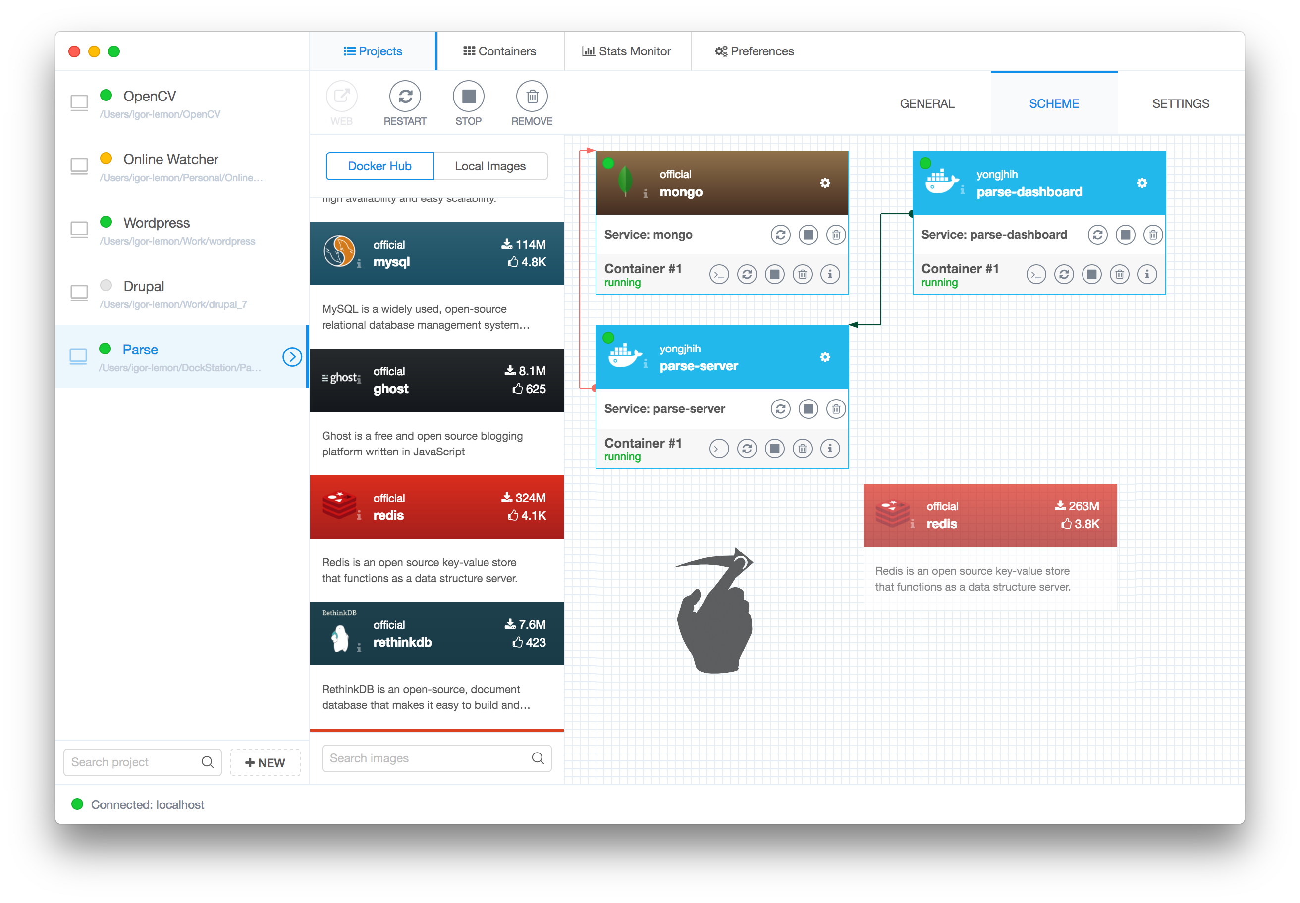 Скрипт контейнер. Docker Интерфейс. Docker-cli-dashboard. Parsing dashboard. Russia open source Hub.