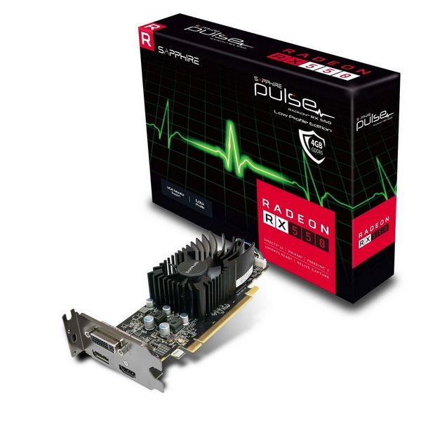 Видеокарта Sapphire Pulse Radeon RX 550 4GD5 Low Profile позволяет подключать мониторы посредством VGA