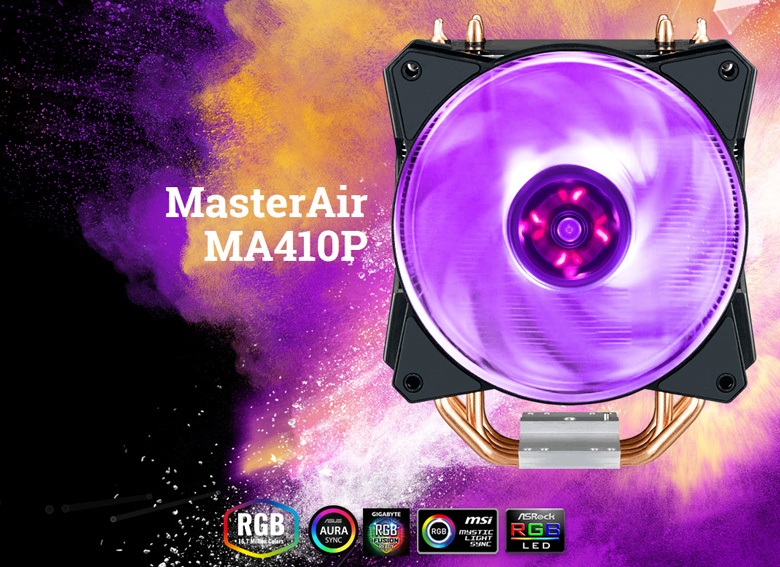 Вентиляторы систем охлаждения Cooler Master MasterAir MA410P и MA610P снабжены полноцветной подсветкой