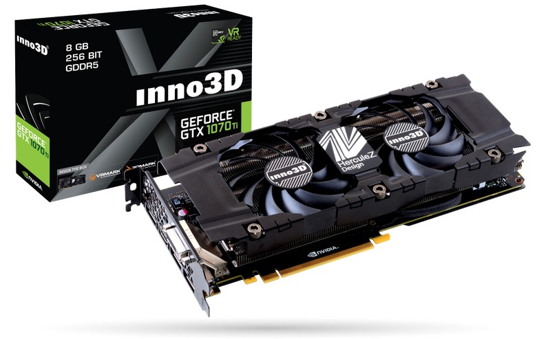 Inno3D представила четыре карты GeForce GTX 1070 Ti