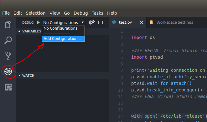 Запуск-отладка Python скриптов в контейнерах LXC-LXD из под VS Code - 5