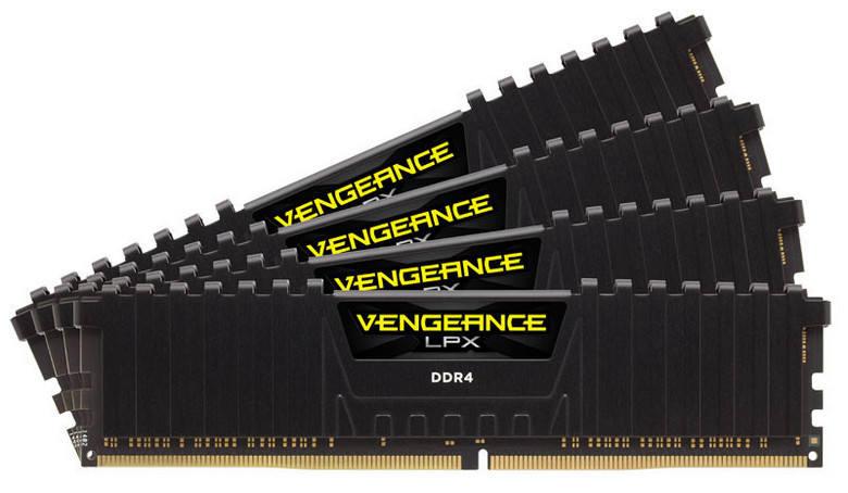 Оперативная память Corsair Vengeance LPX CMK32GX4M4K4333C19 работает на высокой частоте 