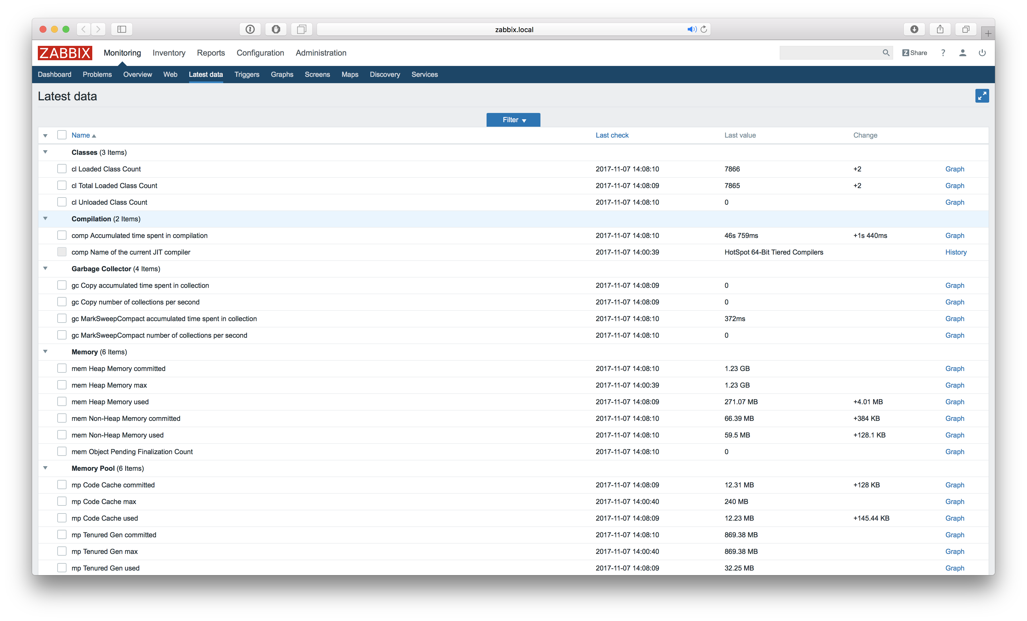 Новые возможности мониторинга Java приложений в Zabbix 3.4 - 10