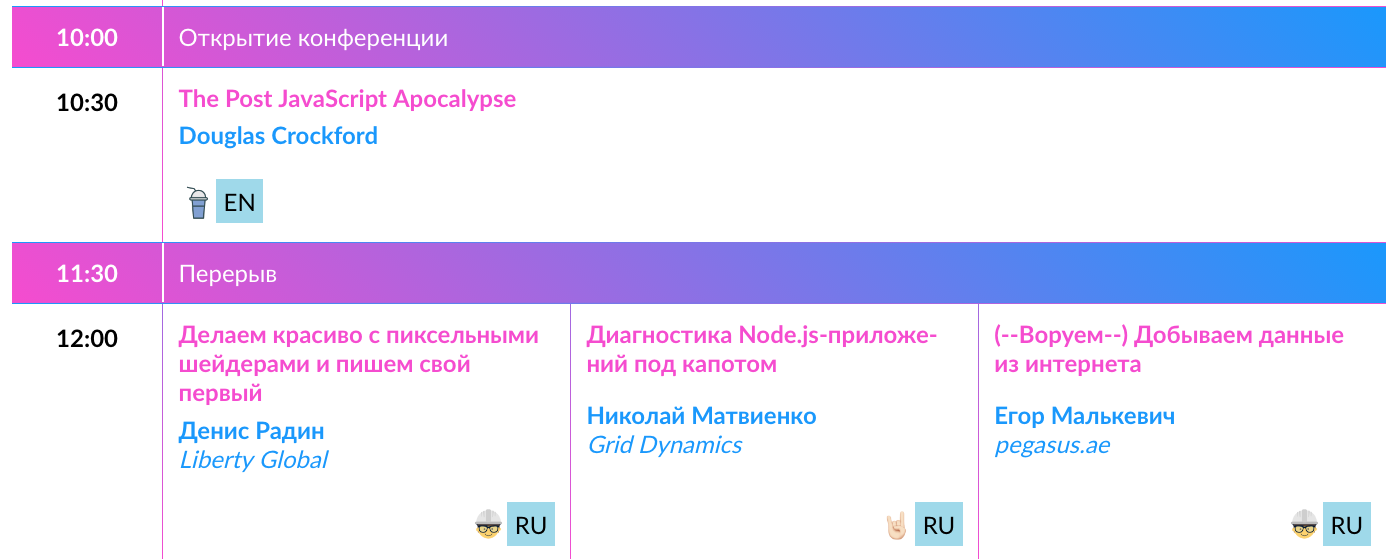 Обзор программы HolyJS 2017 Moscow: от WebAssembly до Yarn - 1