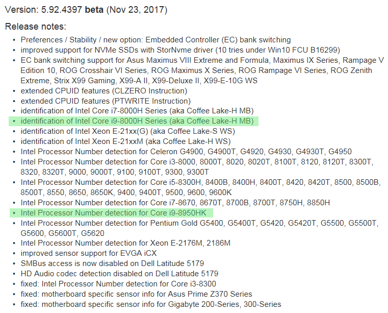 Серию откроет модель Core i9-8950HK