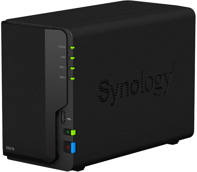 Двухдисковое сетевое хранилище Synology DiskStation DS218 поддерживает перекодирование видео 4К