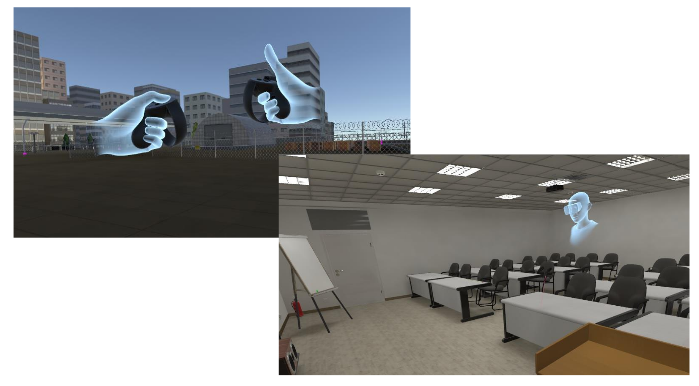 Скриншоты виртуального полигона и класса с аватаром