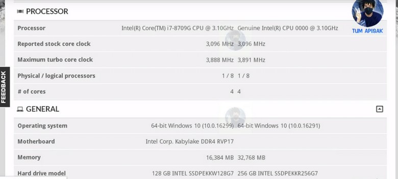 Стали известны параметры CPU Intel Core i7-8709G