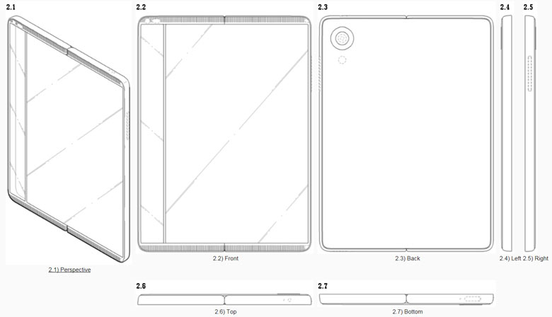 LG патентует складной смартфон с гибким экраном