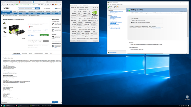 Видеокарта GeForce GT 1030, как оказалось, поддерживает технологию G-Sync, но пока неясно, не является ли это ошибкой драйвера - 1