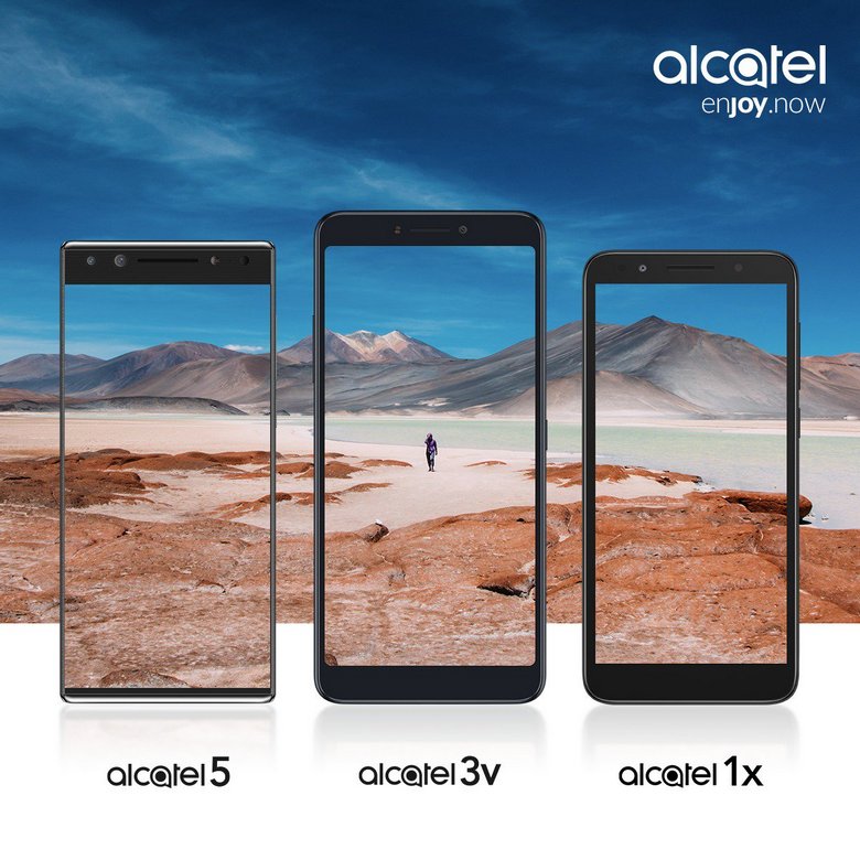 Смартфоны Alcatel 5, Alcatel 3v и Alcatel 1x будут представлены 24 февраля, опубликованы официальные изображения